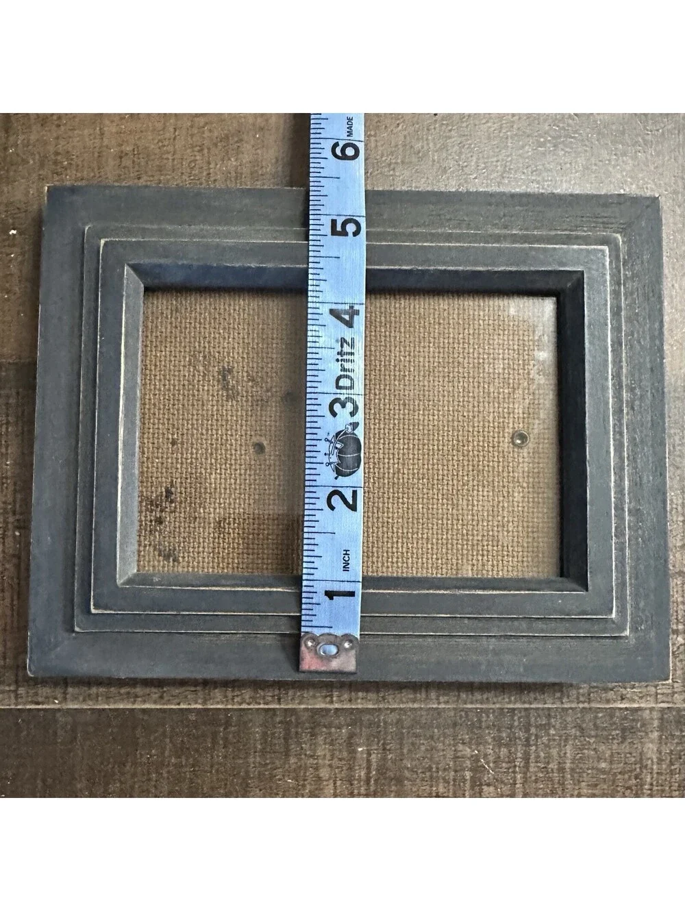 Vintage Wooden Picture Frame with Easel Back Blue